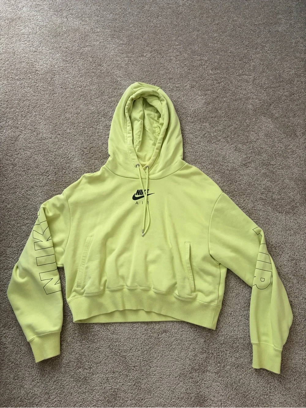Nike Women's Neon Lime Cropped Hoodie